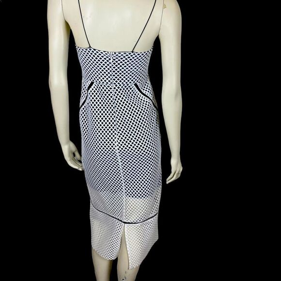 TopShop Black Slip Dress with White Mesh Overlay Size 6 - Picture 6 of 12